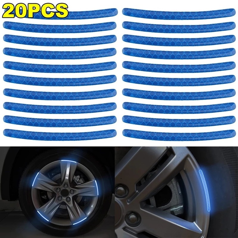 Bộ 20 Miếng Dán Phản Quang Chống Thấm Nước Nhiều Màu Trang Trí Vành Bánh Xe