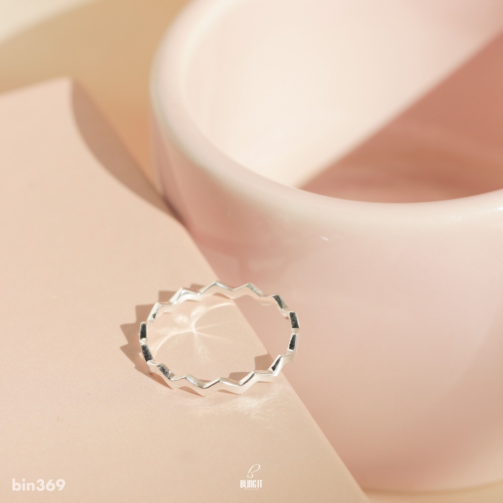 Nhẫn Nữ Bạc 925 Cao Cấp BLING IT Thiết Kế Zigzag Độc Đáo - BIN369