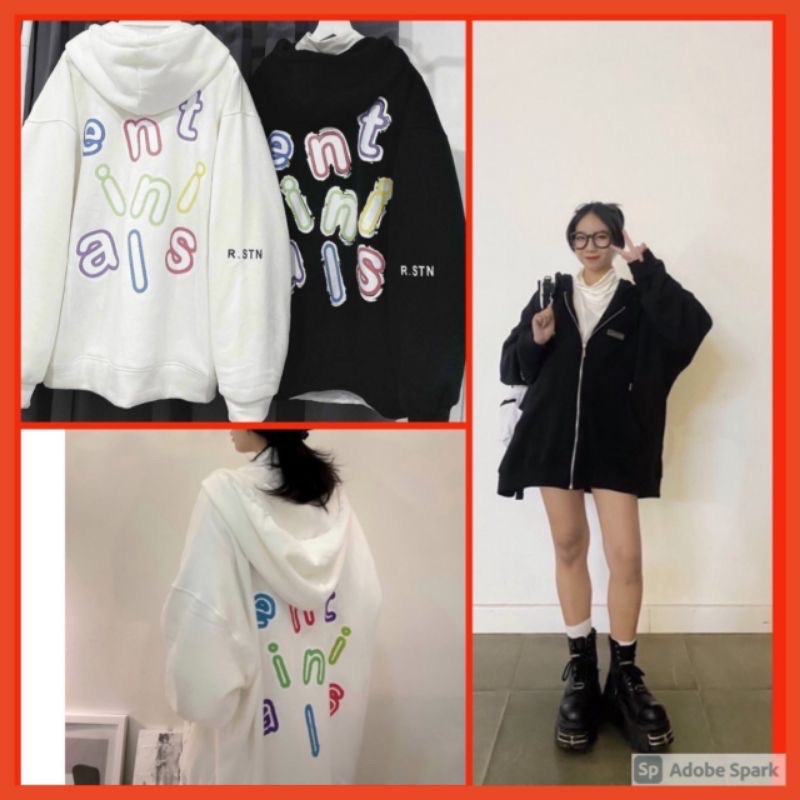 Áo Khoác Hoodie Tay Bồng In Chữ N Nữ [FreeShip] Jacket có mũ from rộng mũ hai lớp | BigBuy360 - bigbuy360.vn