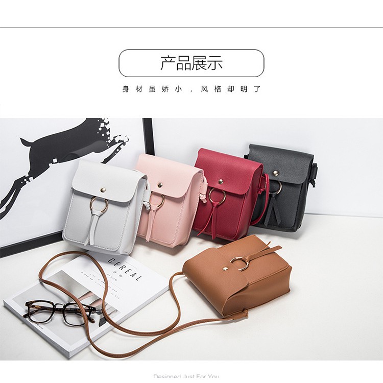 Túi nữ da PU mini đeo chéo dùng để đựng Điện thoại hót nhất 2018