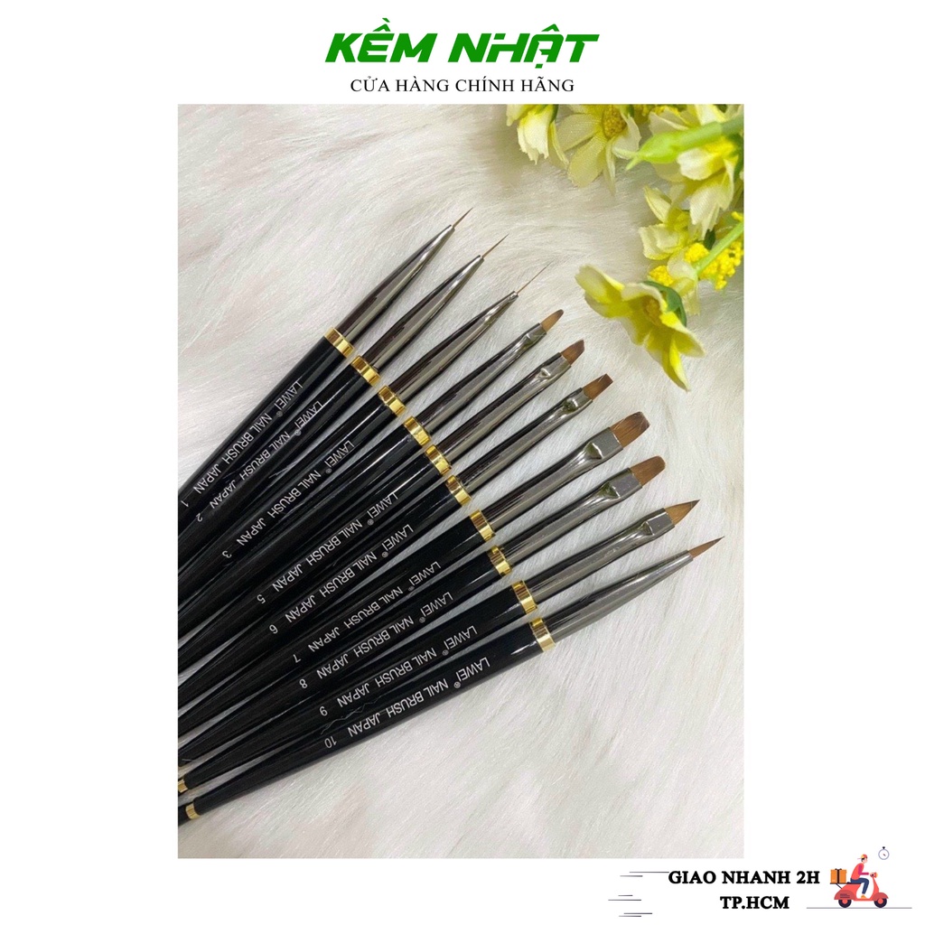 Bộ 10 Cây Cọ Vẽ LAWEI Nail Brush Japan Chuyên Dụng - Cọ Vẽ Móng