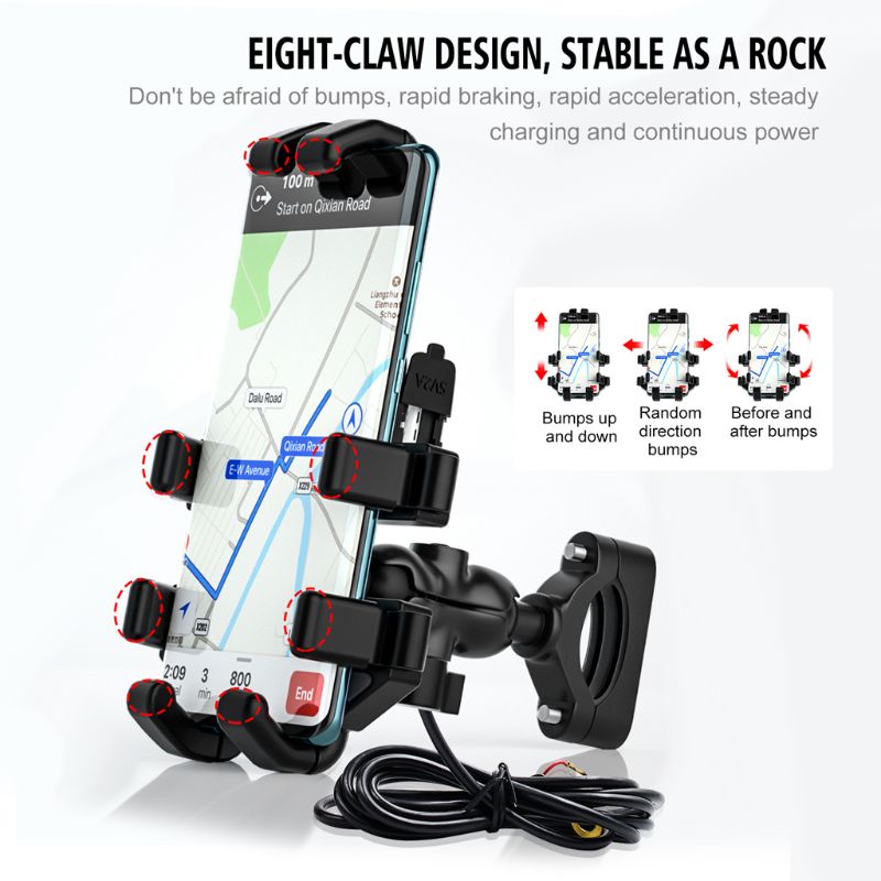 Giá Đỡ Điện Thoại Bằng Hợp Kim Nhôm Chống Sốc Gắn Xe Máy Tiện Dụng | BigBuy360 - bigbuy360.vn