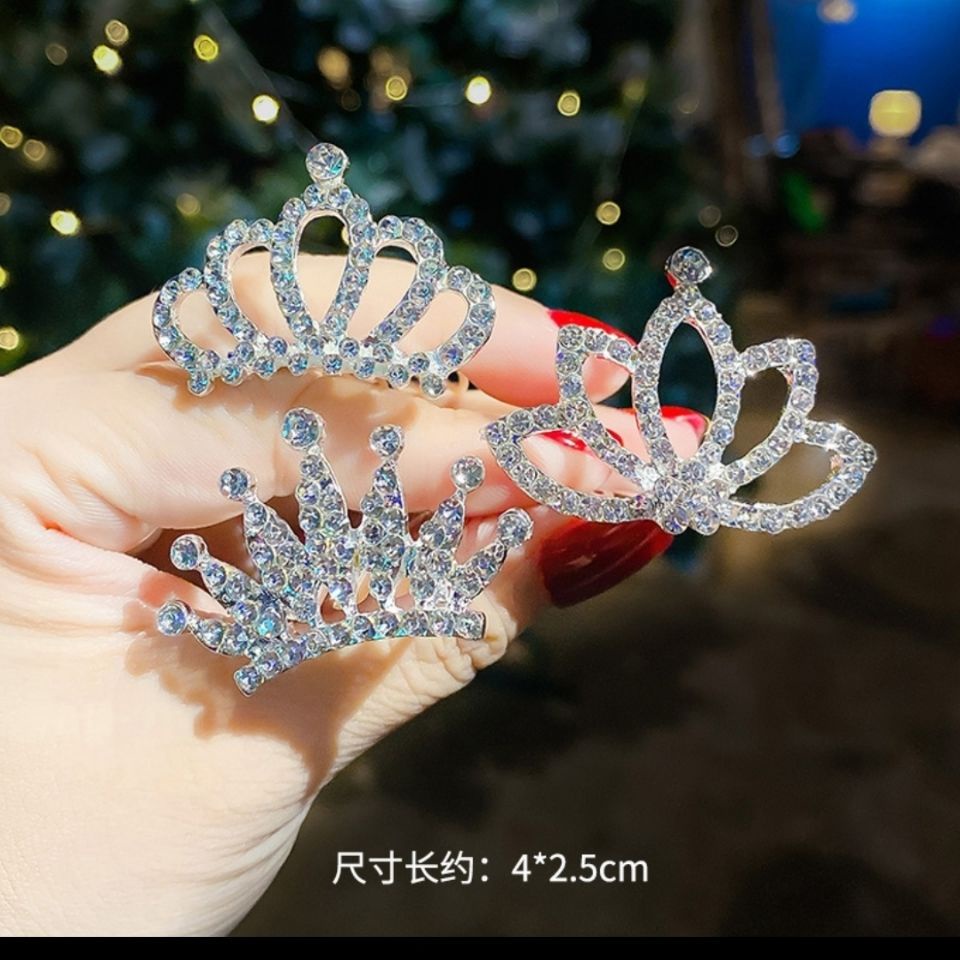 Kẹp tóc trẻ em hàn quốc vương miện công chúa sinh nhật dễ thương lược phụ kiện tóc