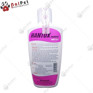 Sữa Tắm Trị Ve Rận Bọ Chét Chó Mèo Hantox Shampoo Hanvet Vàng Xanh Hồng 200ml