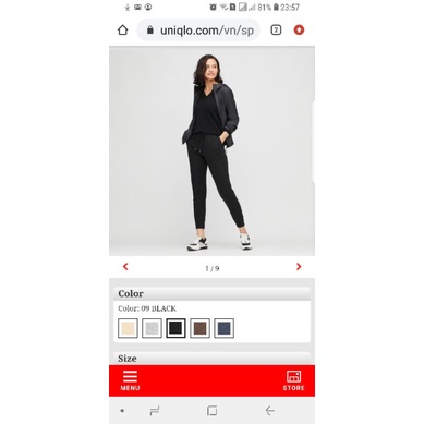 Quần jogger nỉ da cá Uniqlo store Japan