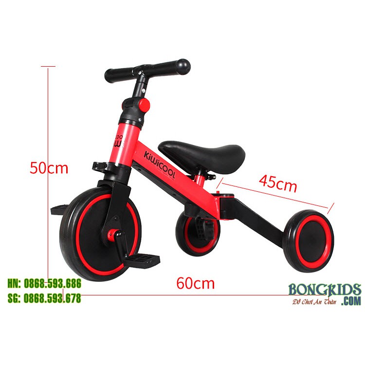 Xe chòi chân kiêm xe đạp 3 bánh, xe thăng bằng Kiwicool AS006 cho bé 1-4 tuổi