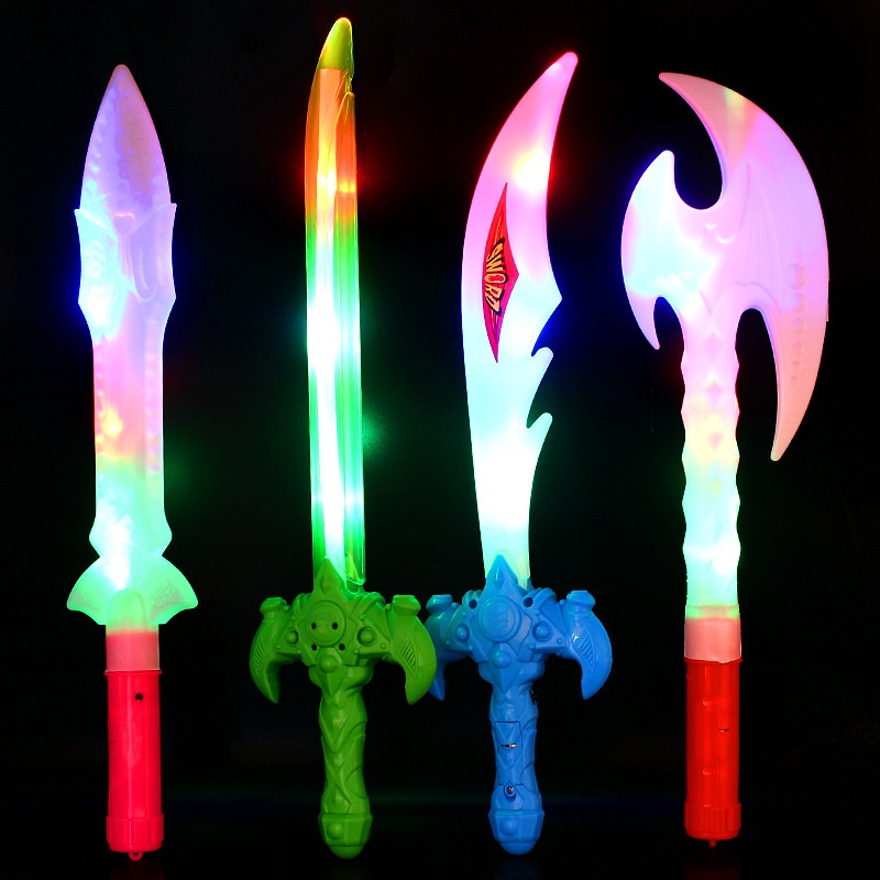 Set 3 Dao Kiếm Nhựa Có Đèn LED Hóa Trang Halloween Cho Bé
