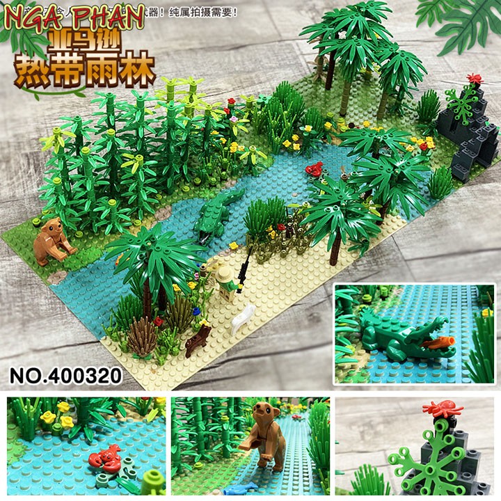 Rừng Mưa Nhiệt Đới Tuyệt Đẹp Lego DIY Đồ Chơi Xếp Hình Lắp Ráp