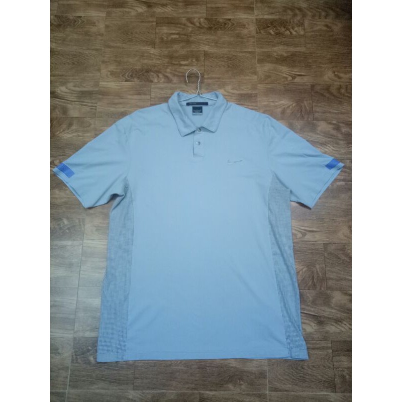 Áo 2hand Nike Dri-Fit Tiger Woods, size L, xanh blue, authentic