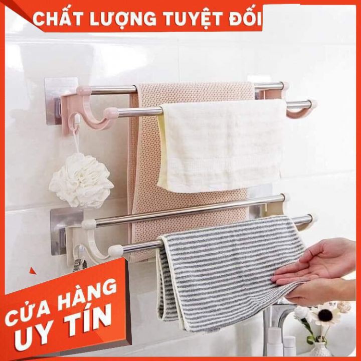 Móc treo khăn nhà tắm dán tường nhà bếp không cần khoan vít làm bằng inox sang trọng