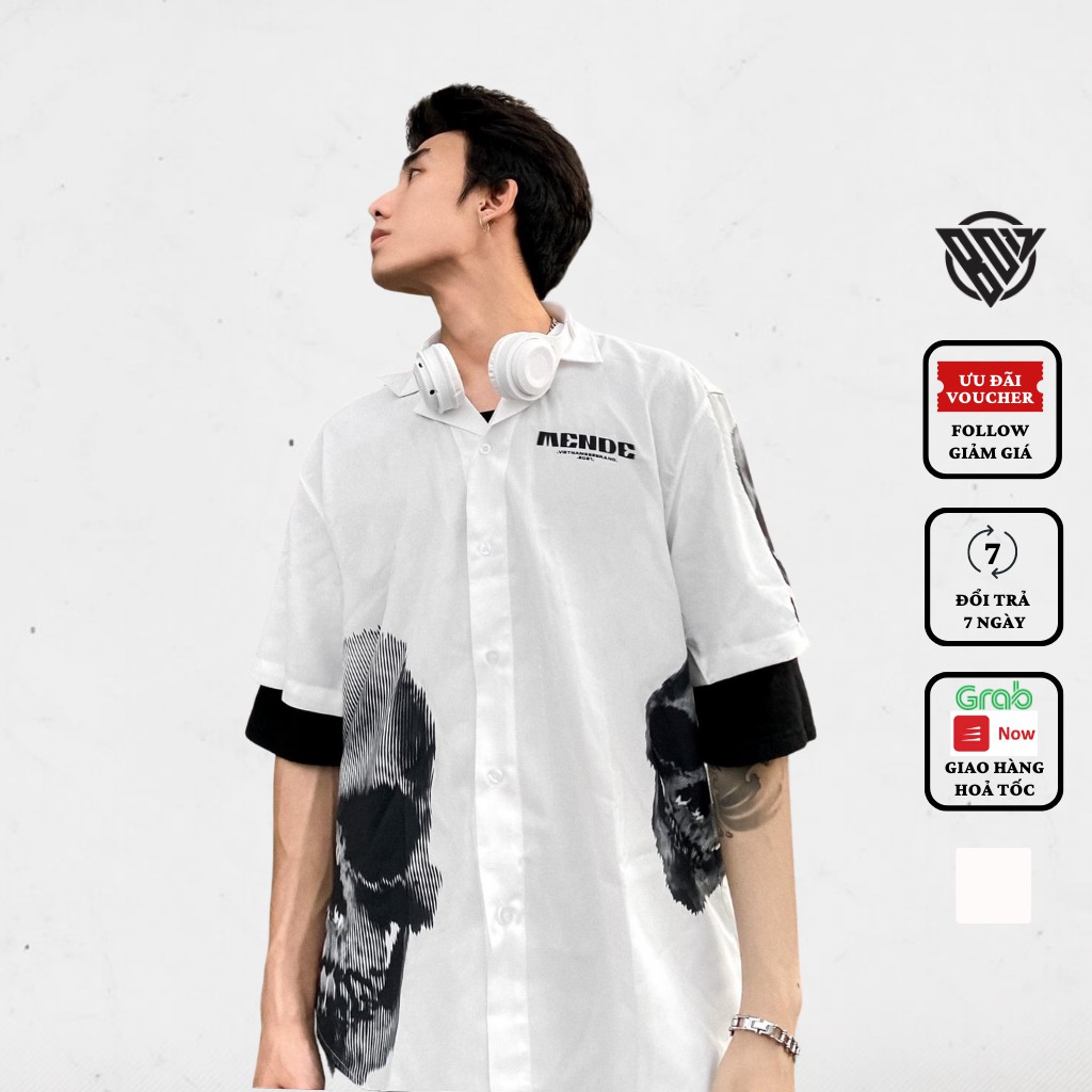 [FULLTAG CHÍNH HÃNG] Áo sơ mi MENDE SKULL OF WHITE FULLTAG | Sơmi Lụa Mềm CNK 100% | CHUẨN CAO CẤP 1:1 LOCAL BRAND | BigBuy360 - bigbuy360.vn