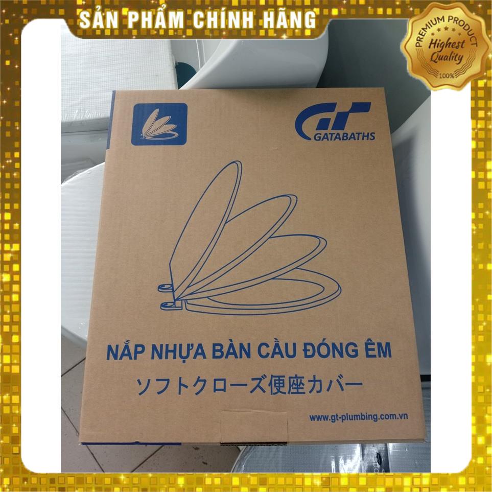 Nắp bồn cầu 2 khối đóng (rơi) êm màu trắng nặng 1.2kg