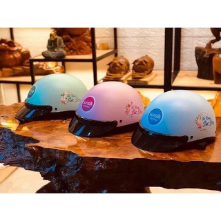 Mũ bảo hiểm 3/4 đầu Sunsilk Tóc bừng sức sống màu xanh ngọc xanh pastel