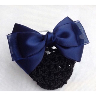 Kẹp tóc búi nơ đơn giản sang trọng - Kẹp voan luạ có lưới búi, kẹp búi tóc công sở