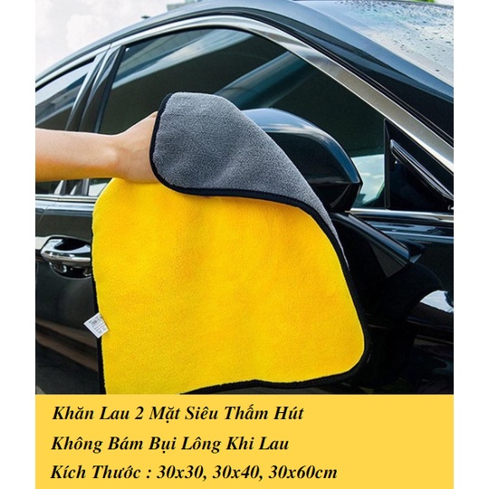 Khăn Lau Xe Hơi Ô Tô Cao Cấp Gia Dụng Đa Năng Siêu Thấm Microfiber, Không rụng lông