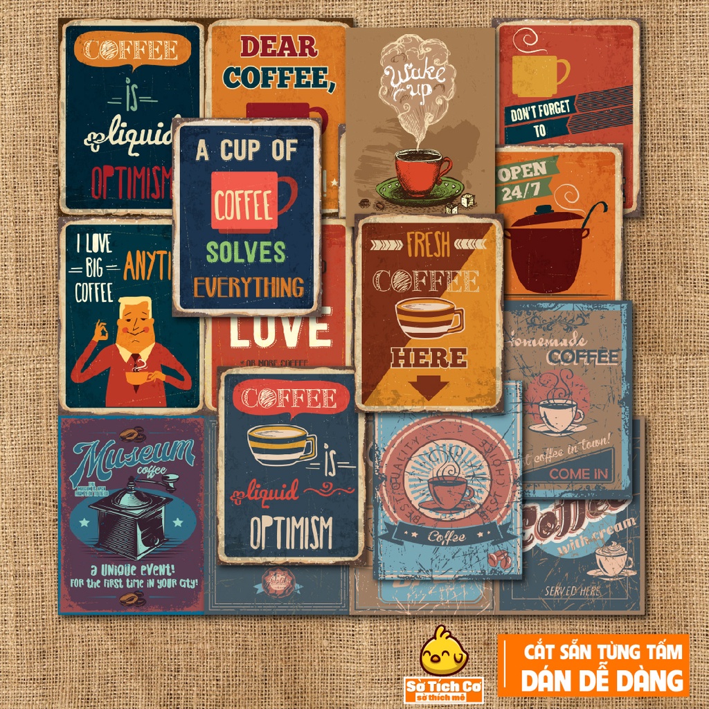 Poster dán tường decal khổ A4 A5 trang trí phòng, cửa hàng, salon,… chủ đề Coffee 2 MSP: PT15