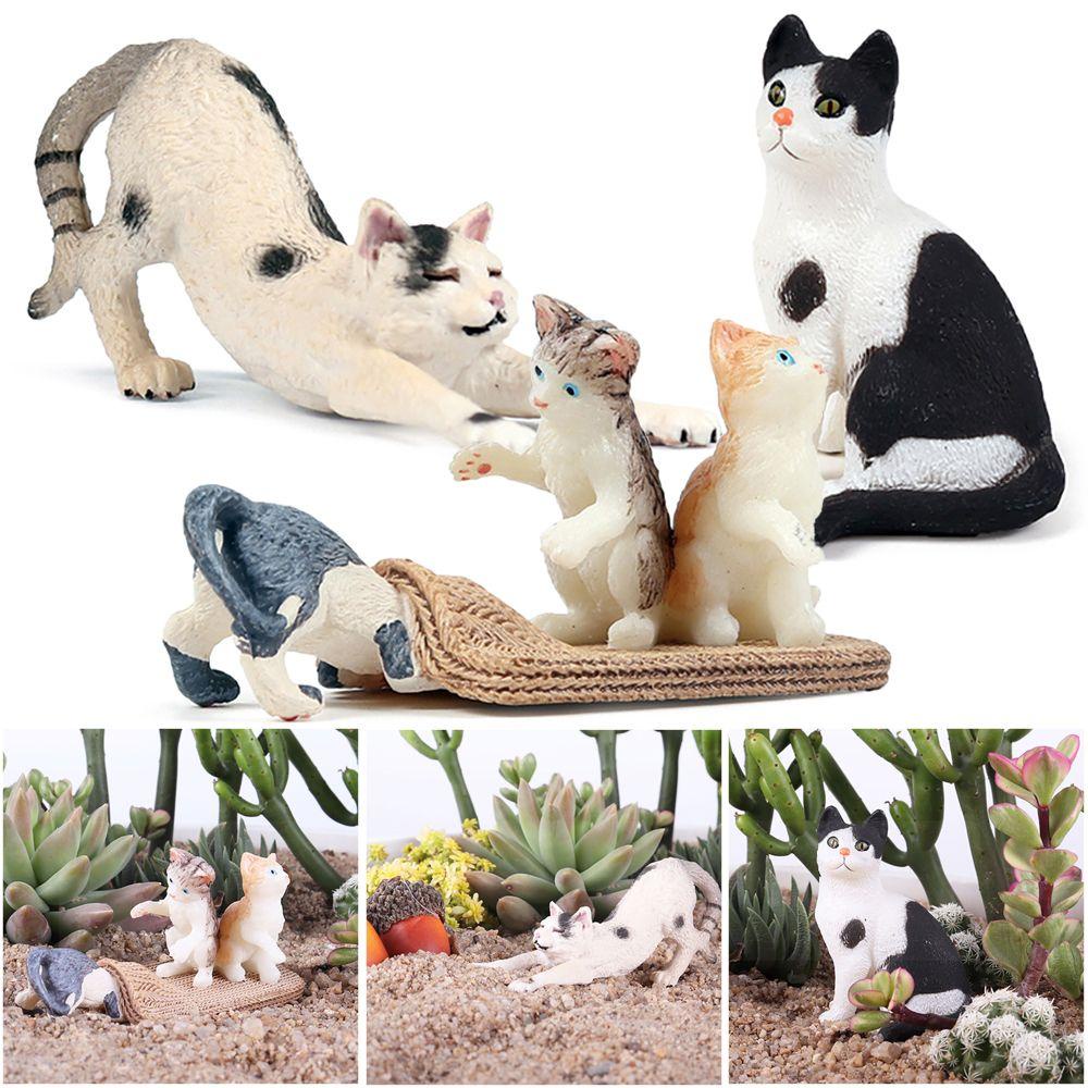 Mô Hình Chú Mèo Sống Động Như Thật Trang Trí Tiểu Cảnh