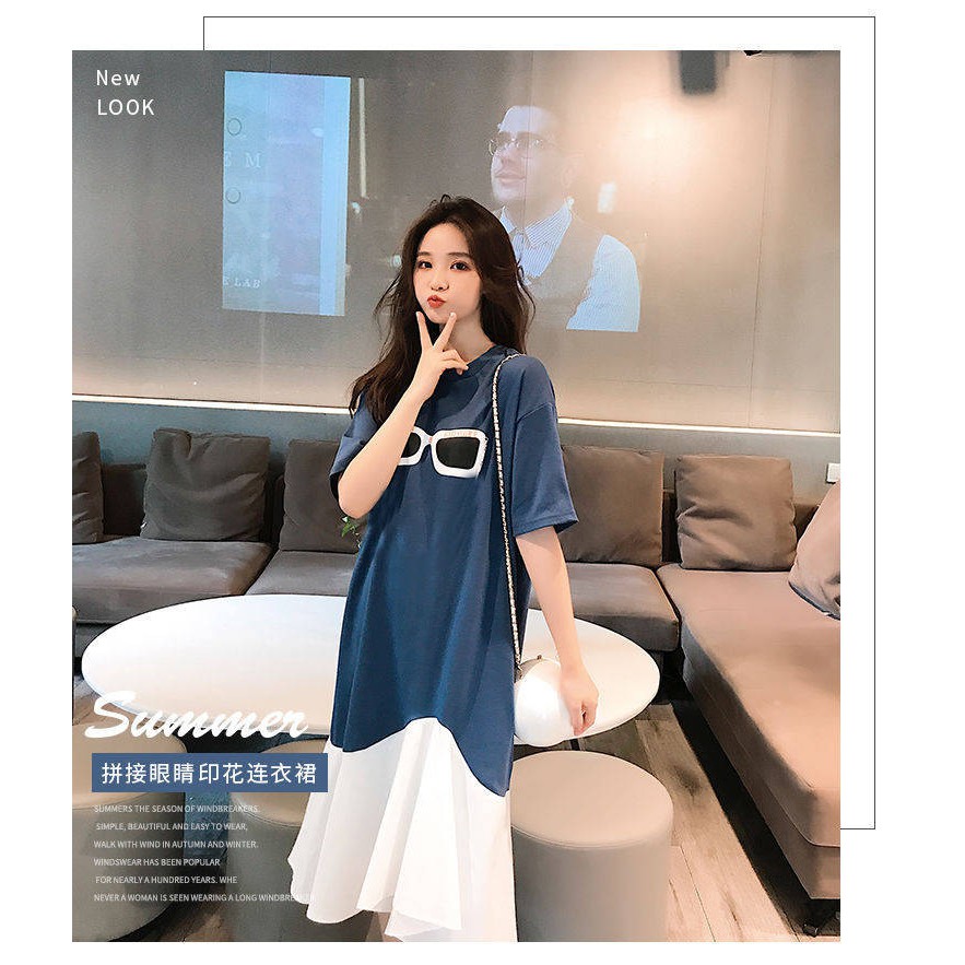 V2 Váy Suông Phong Cách Hàn Quốc Họa Tiết Kính Mắt Trẻ Trung Chất Cotton | BigBuy360 - bigbuy360.vn