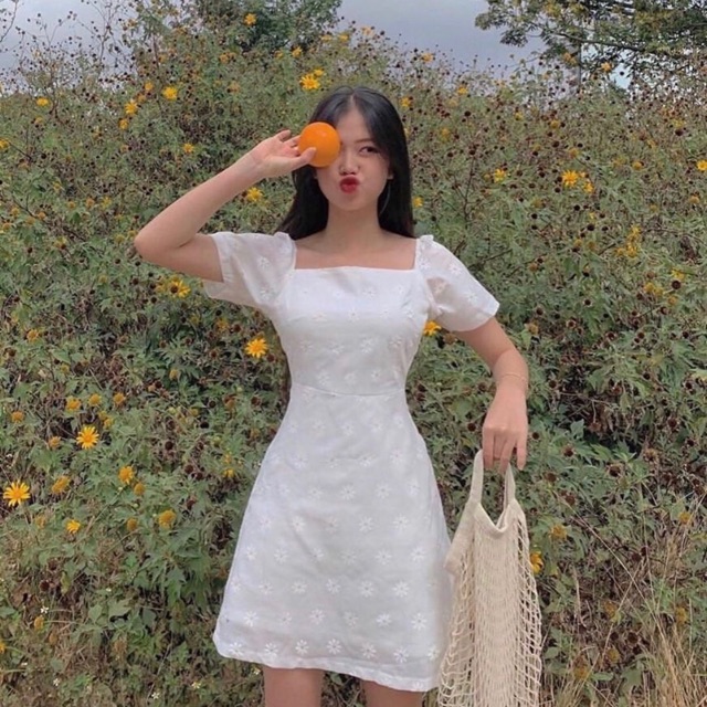 Váy hoa cúc ulzzang ảnh thật