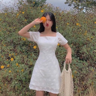 Váy hoa cúc ulzzang ảnh thật