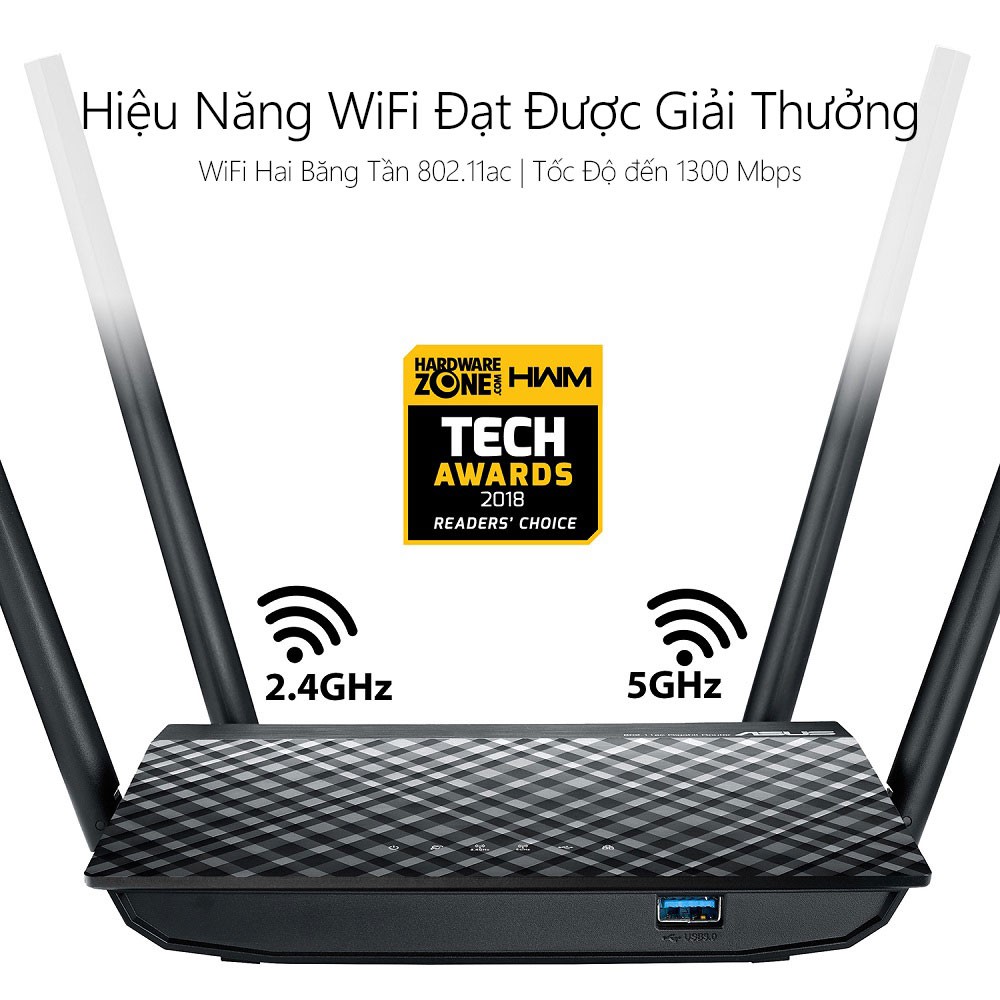 Bộ phát wifi Asus RT-AC1300UHP MU-MIMO AC1300Mbps (Chính hãng)