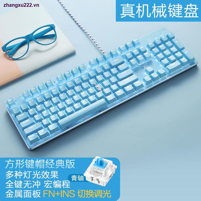 Bàn phím cơ chơi game màu xanh lá có dây cho laptop