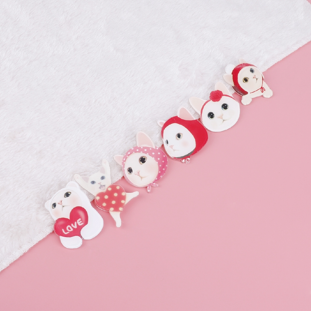 Ghim cài áo hình mèo hoạt hình dễ thương phong cách Harajuku cho nữ/ bé gái