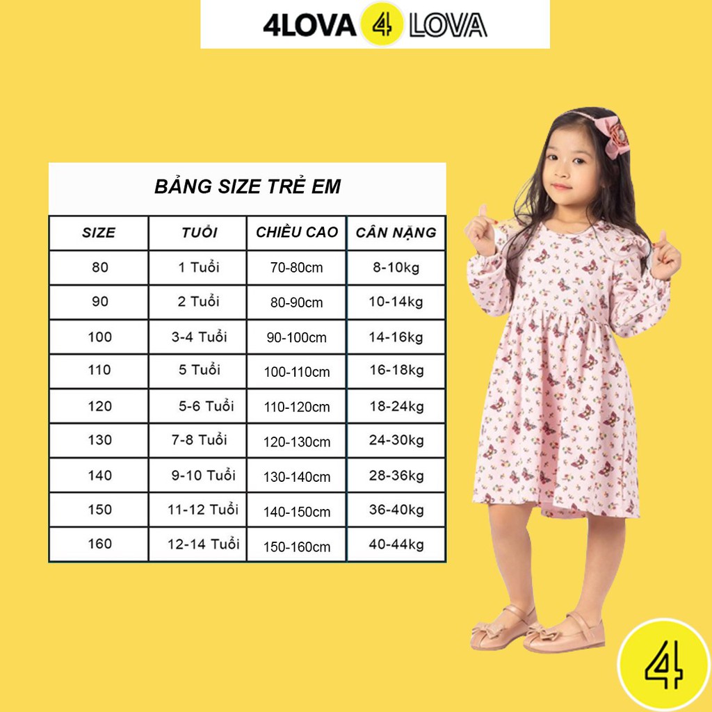 Bộ quần áo thun cộc tay cho bé gái 4LOVA phối chữ cá tính mùa hè chính hãng từ 8 – 40kg