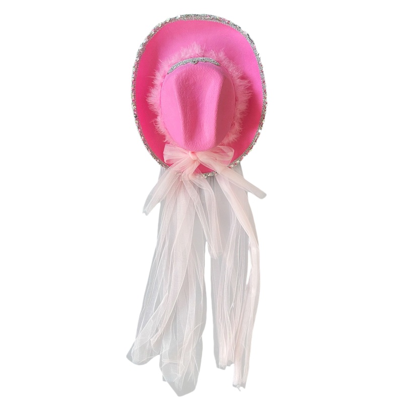 Mũ Cao Bồi Phương Tây Phối Lưới Dài Hợp Thời Trang Cho Nữ