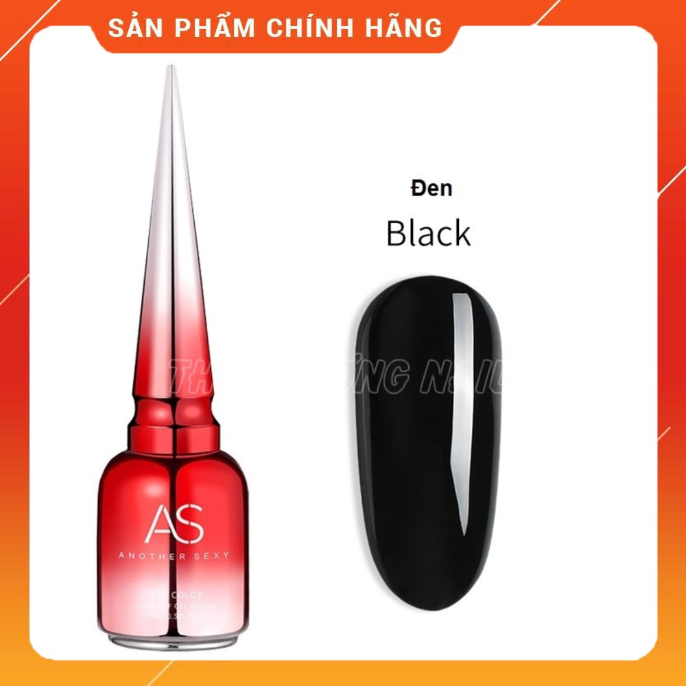 Sơn gel AS chính hãng chai đỏ màu đen 15ml