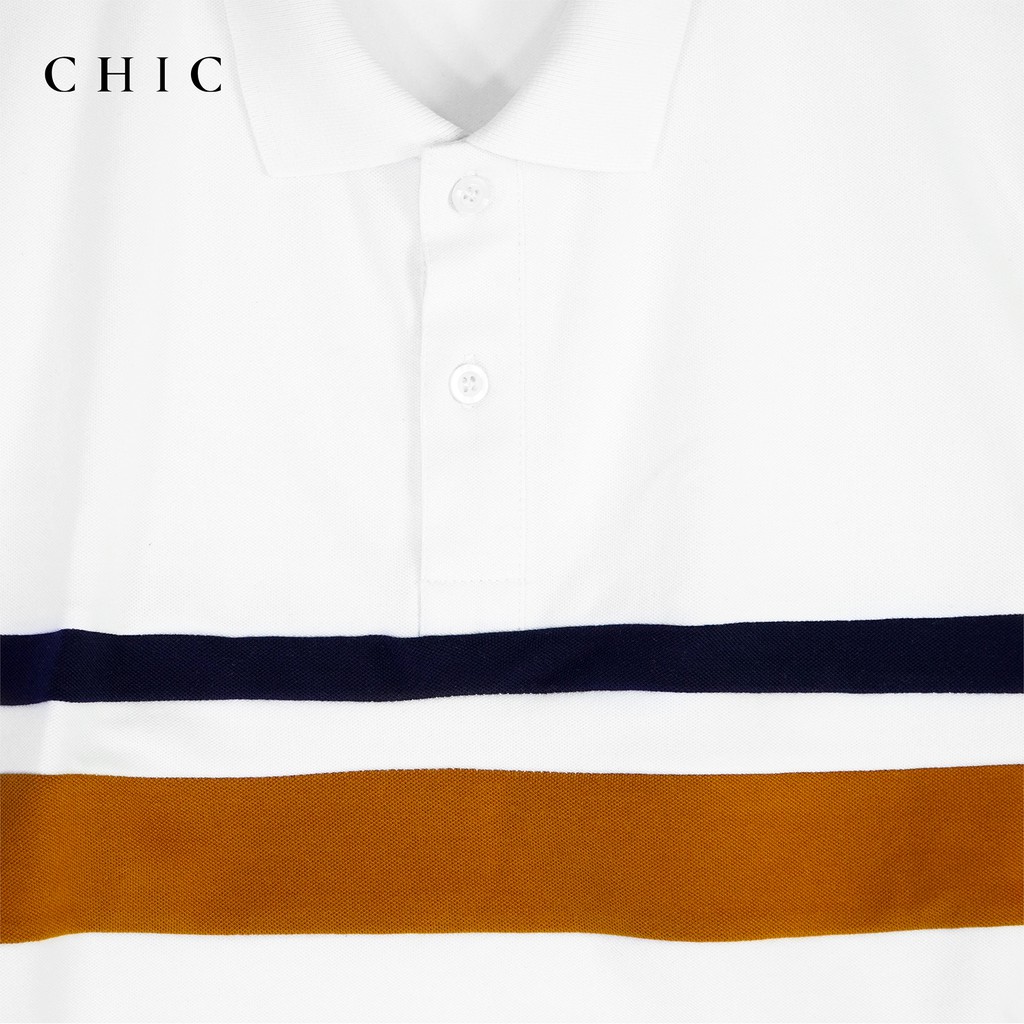 Áo Polo nam cổ bẻ phối ngang Xanh Navy- Vải cá sấu CVC Cotton Cao Cấp - Thiết kế chuẩn form trẻ trung - CHICWEAR