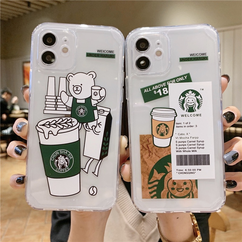 Ốp lưng iphone viền trong chống ố Starbucks 6/6s/6plus/6splus/7plus/8plus/x/xs/xs max/11/11promax/12/12pro/12promax
