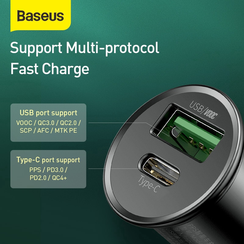 Tẩu Sạc Baseus Tốc Độ Nhanh Qc4.0 Qc3.0 Qc3.0 Cho Xe Ô Tô