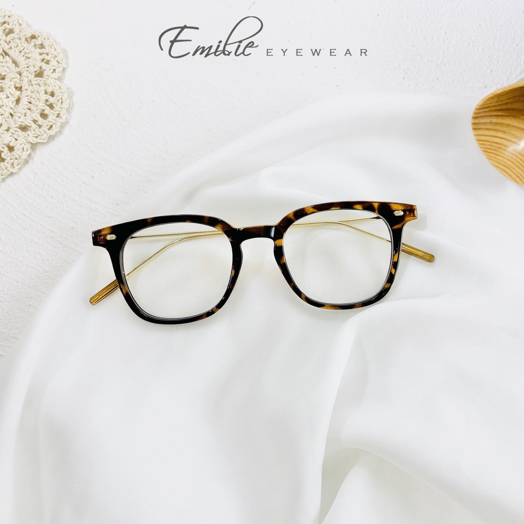 Gọng kính nhựa vuông nam nữ càng tăm mảnh nhẹ Emilie eyewear phụ kiện thời trang KB202