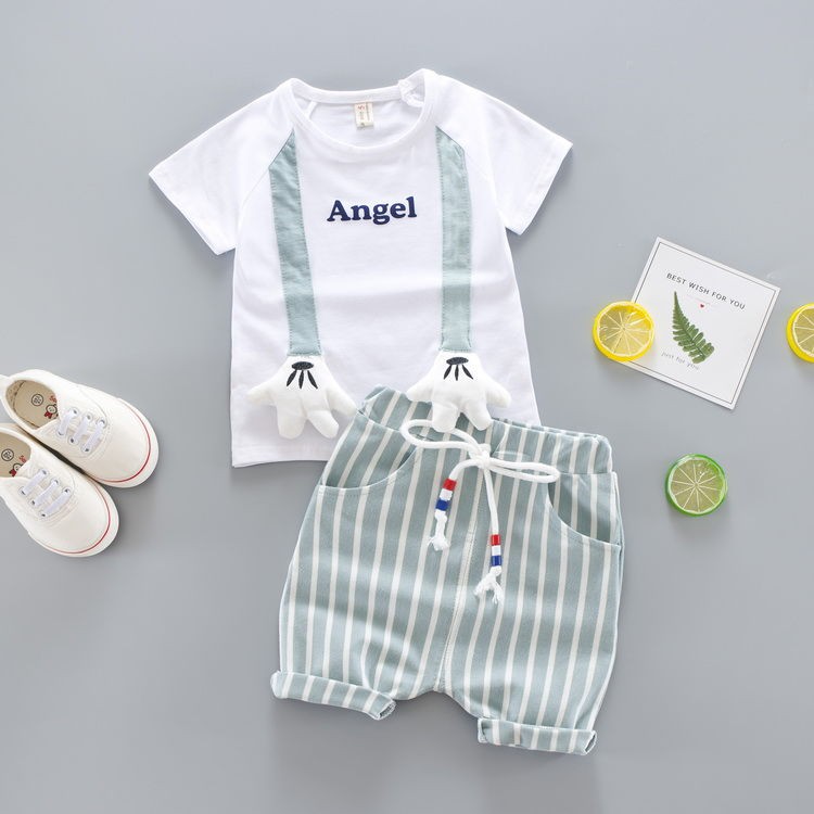 quần thun bé trai﹊▨Bộ đồ mùa hè cho bé trai 2020 quần áo trẻ em mới 1 tuổi 3 hai mảnh ngắn tay nam