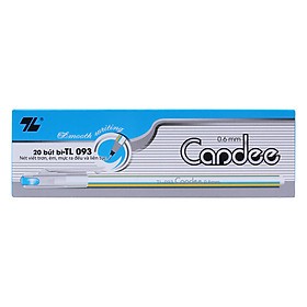 Bút bi Candee 093 ngòi 0,6mm - Hộp 20 cái viết trơn ,Bút nến cao cấp