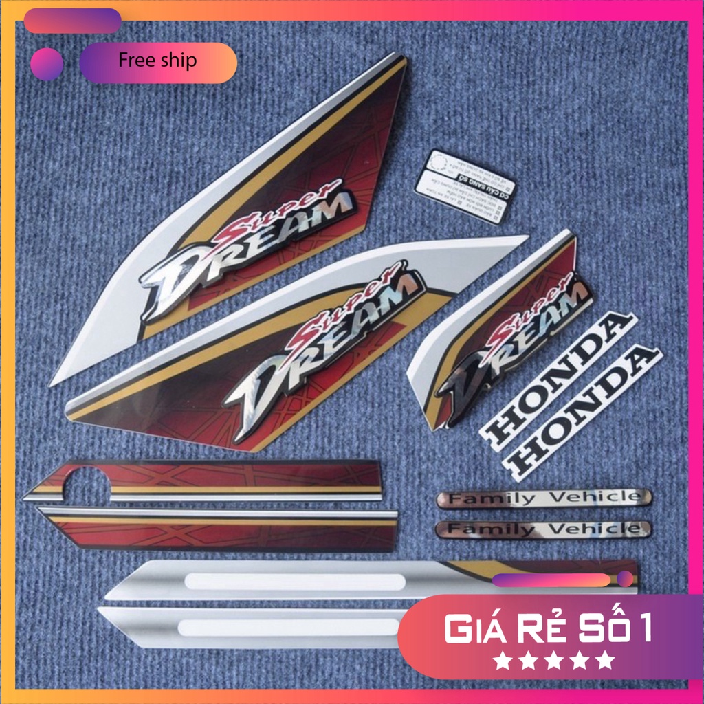 HCM- Tem Super Dream 2010 Loại Đẹp 3 Lớp ĐỒ CHƠI XE MÁY GIÁ SỈ