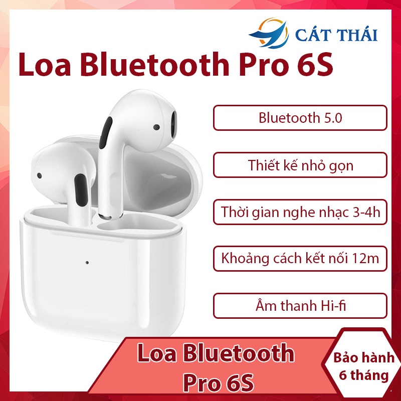 Tai nghe Bluetooth kết nối tws, thiết kế nhỏ gọn, chống nước hiệu quả cao, cảm ứng chạm thông minh- pro6s