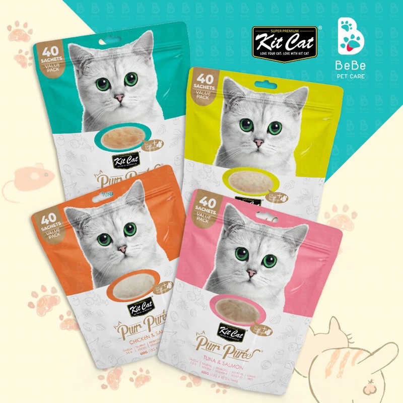 [Combo 5-10 Tuýp] Súp Thưởng KITCAT PURR PUREE Cho Mèo Mọi Lứa Tuổi