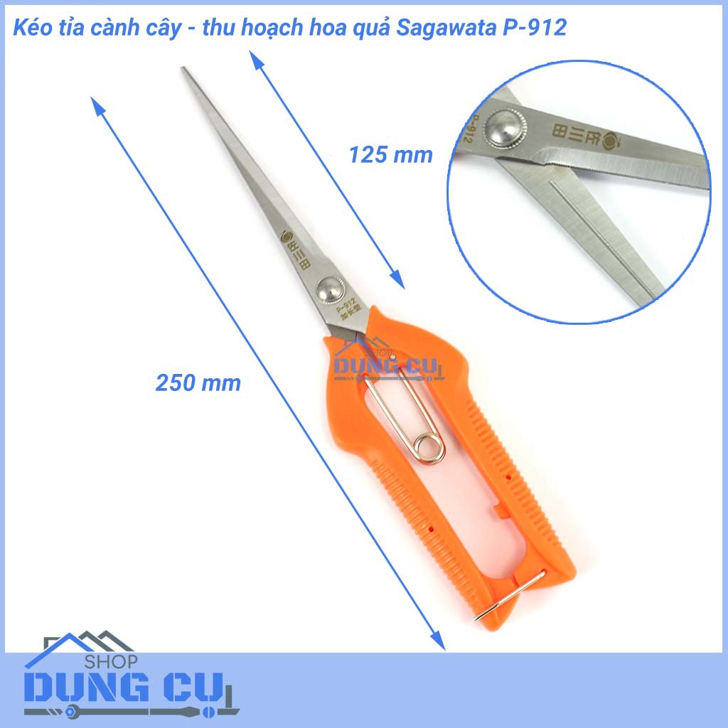 Kéo cắt tỉa cành cây thu hoạch hoa quả Sagawata P-912