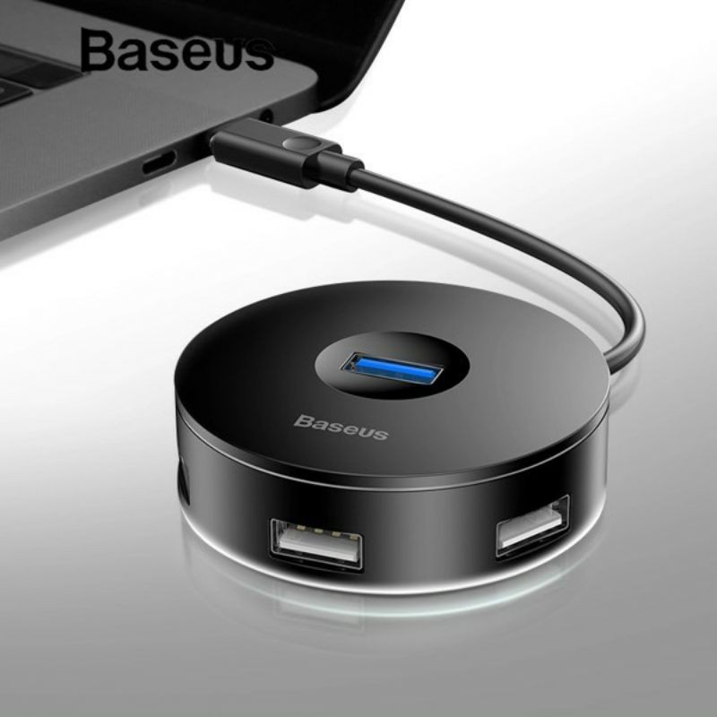 Bộ HUB chuyển đổi Type C sang USB 3.0 Baseus Round Box HUB (4 Port USB, Support Hard