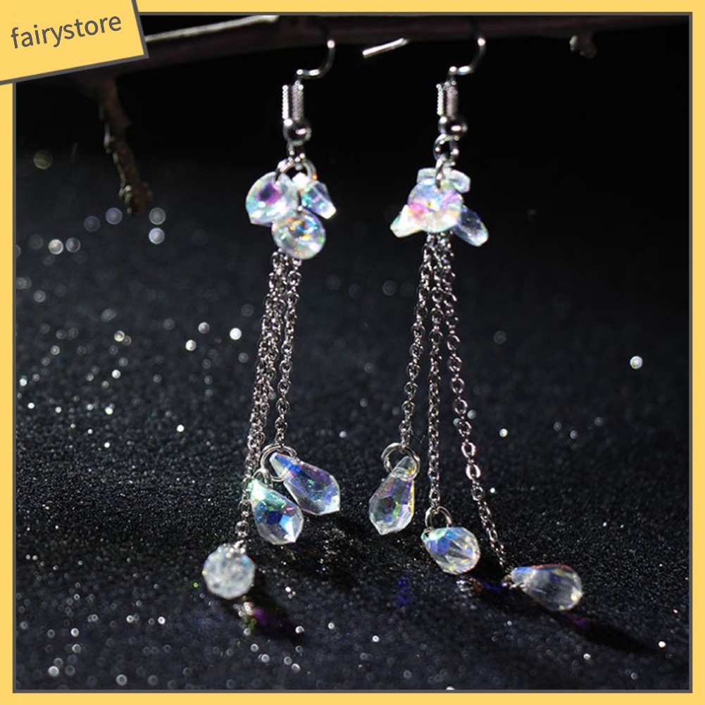 Hoa Tai Dáng Dài Phối Tua Rua Nhiều Màu Sắc Cho Nữ