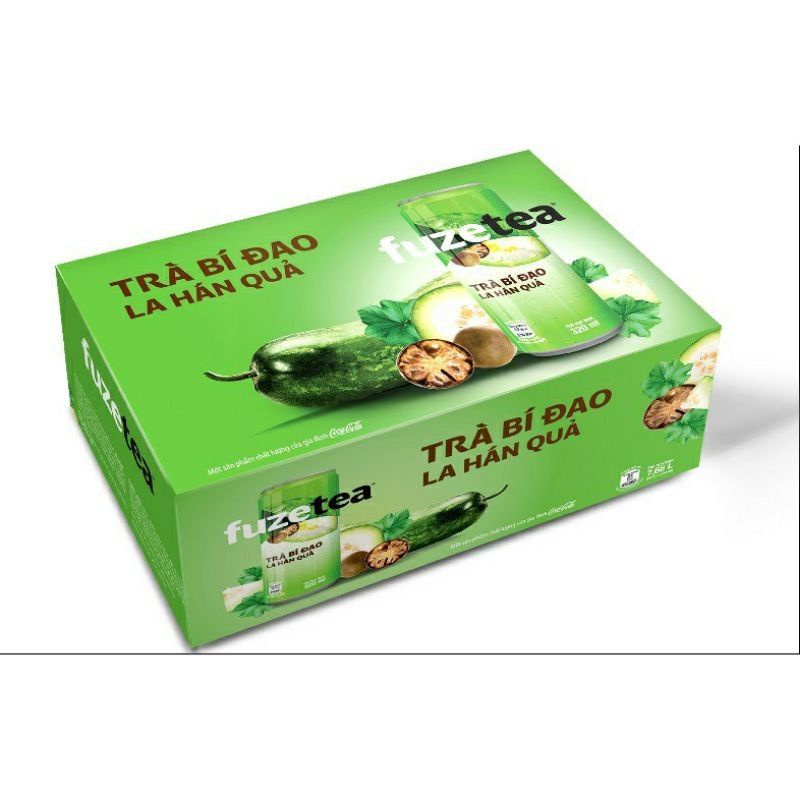 Thùng 24 lon 320ml trà bí đao la hán quả Fuzetea