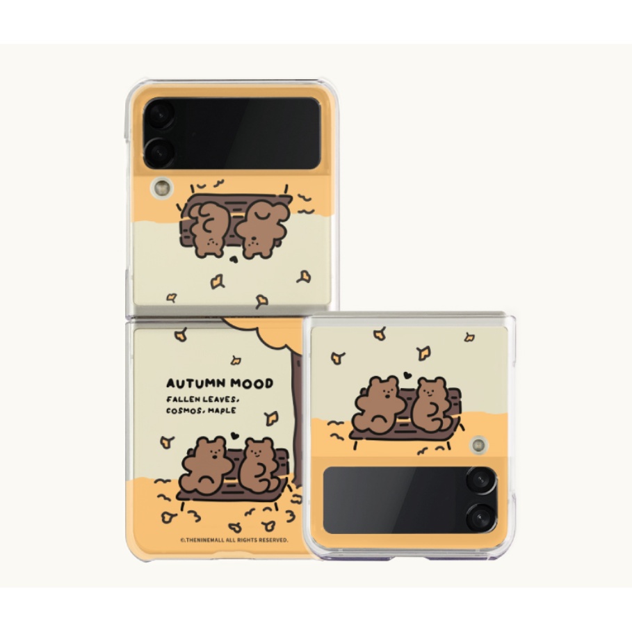 [HÀNGSẴN] Ốp lưng Samsung Z Flip3 trong suốt in hình gấu cực cute có 2 màu