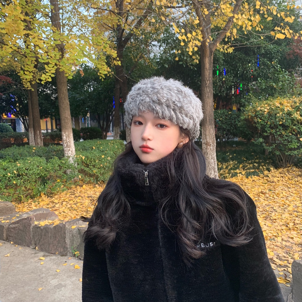 Băng đô bản rộng vải nhung lông thỏ phong cách Hàn Quốc và Nhật Bản siêu xinh đẹp thời trang thu đông ấm áp cho trẻ em