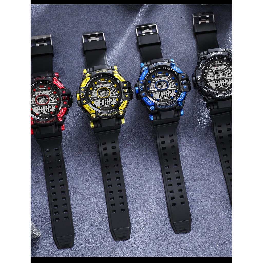 Đồng hồ điện tử thể thao thời trang trang nam cá tính dây nhựa cao cấp SYNOKE PKHRSNK015 (55 mm) | BigBuy360 - bigbuy360.vn