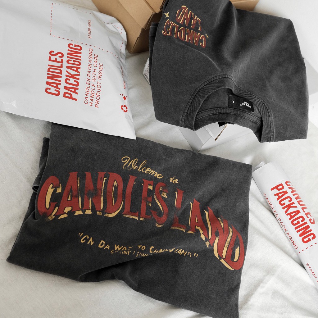 Áo thun tay lỡ CDL CANDLES phông Unisex nam nữ Cotton oversize form rộng LUNACY TB020 | BigBuy360 - bigbuy360.vn