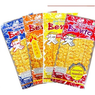 1 dây Snack MỰC BENTO thái lan đủ 4 màu đỏ, vàng, cam, xanh cho bạn lựa chọn dây 13 gói