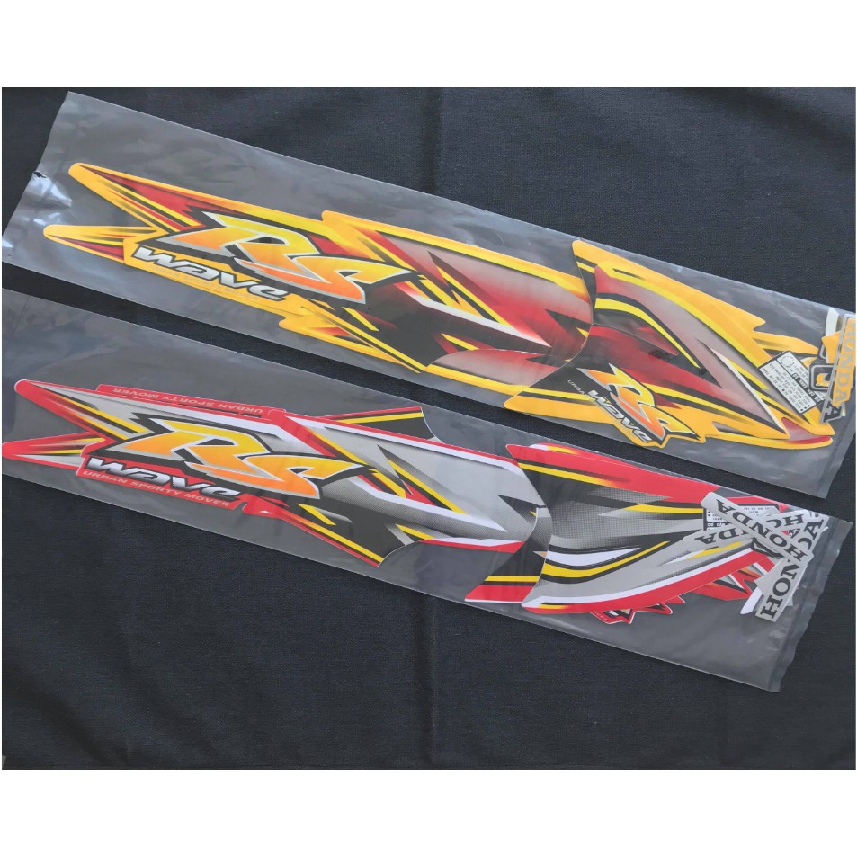 [GIÁ GỐC] BỘ TEM DÁN XE MÁY WAVE RS ZIN 3 LỚP MÀU ĐỎ