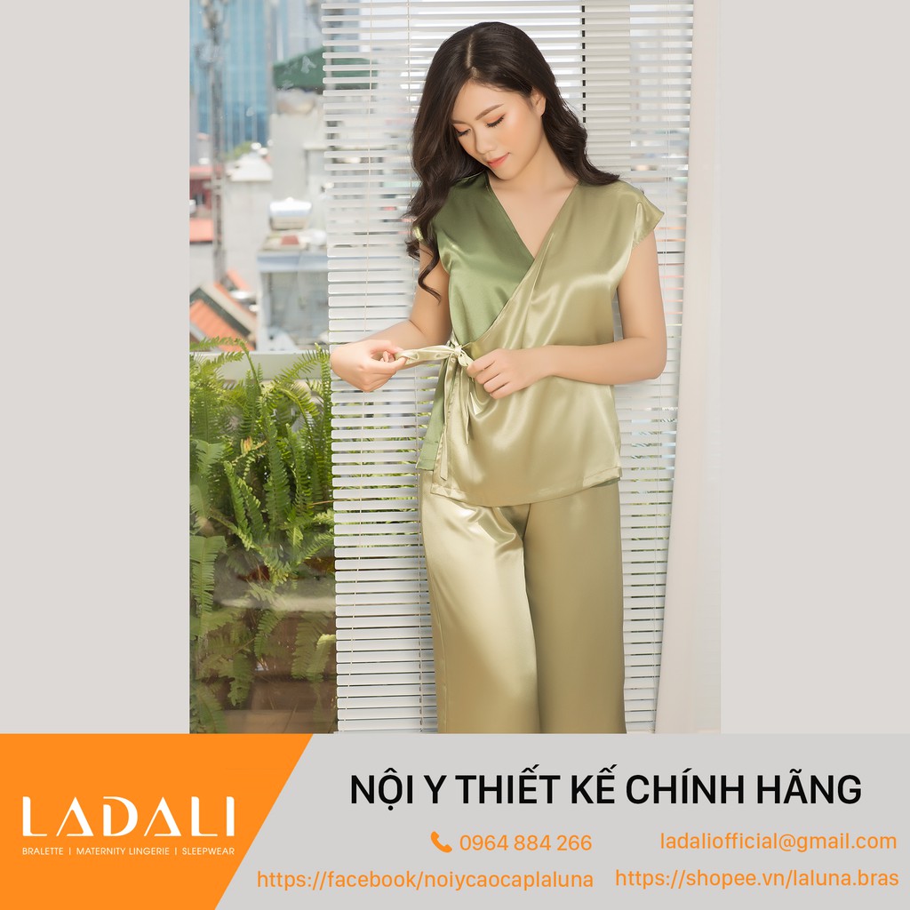 [HÀNG THIẾT KẾ] Bộ Ngủ Lụa Dáng Lửng Pijama - BN12 Cao Cấp Thương Hiệu Ladali